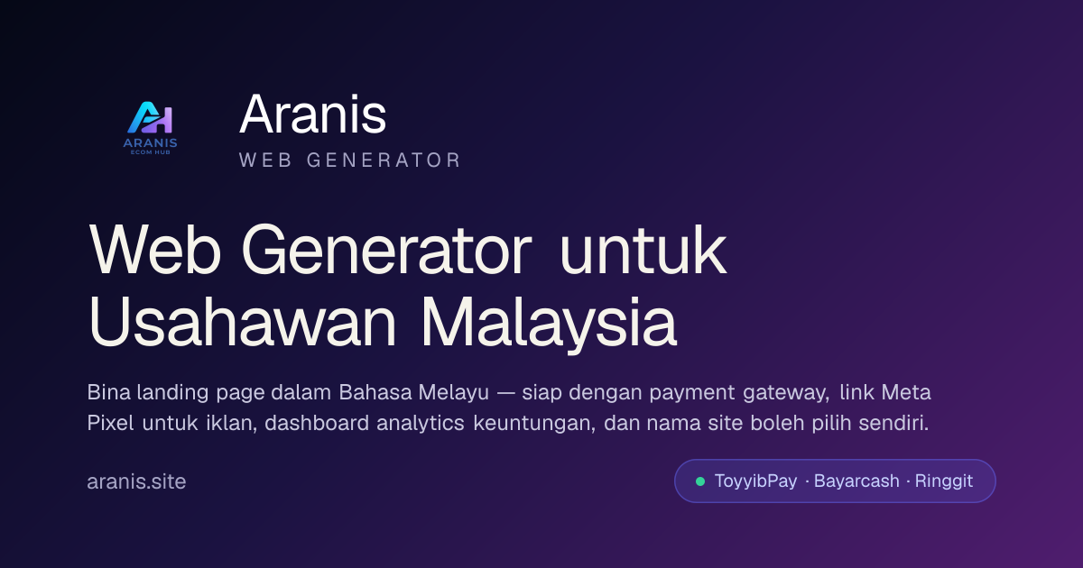 Aranis — AI Web Generator untuk Usahawan Malaysia